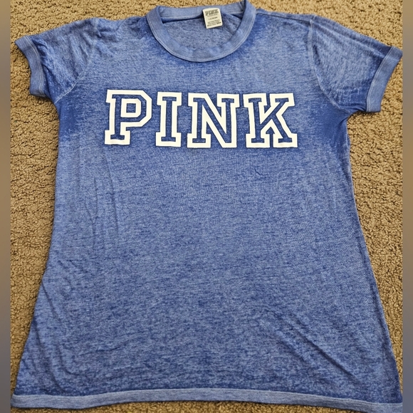 PINK Victoria's Secret Large Spellout Burnout Tee - Picture 1 of 5